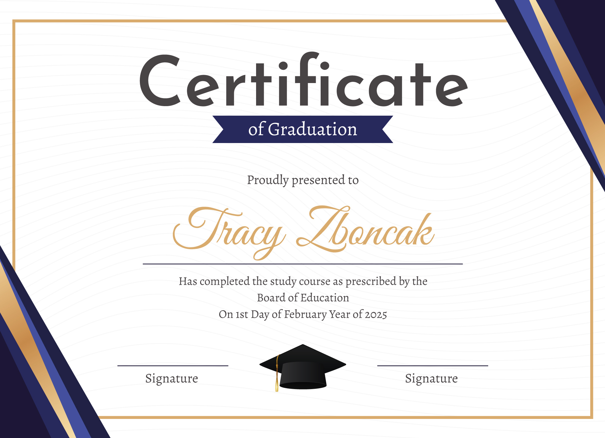 Graduate Certificate Free Google Docs Template - Gdoc.io throughout Graduation Certificate Sample Template