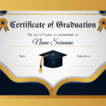 Graduation Certificate Template Vector Art, Icons, And Graphics Inside Graduation Certificate Sample Template