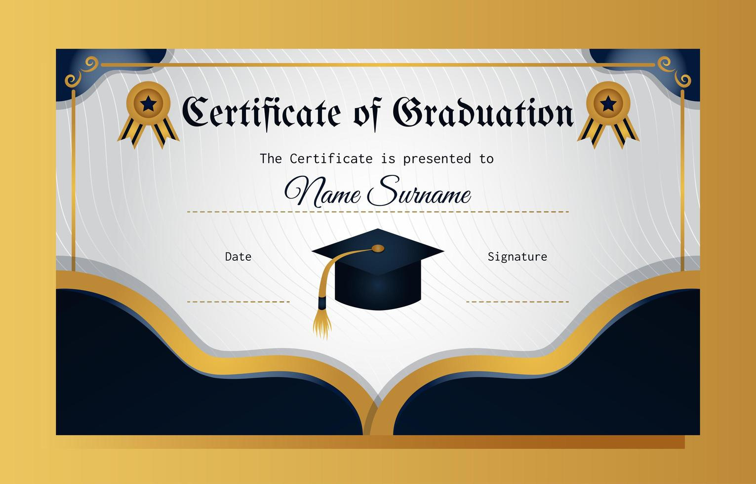 Graduation Certificate Template Vector Art, Icons, And Graphics inside Graduation Certificate Sample Template