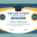 Graduation Certificate Template Vector Art, Icons, And Graphics Regarding Graduation Certificate Sample Template