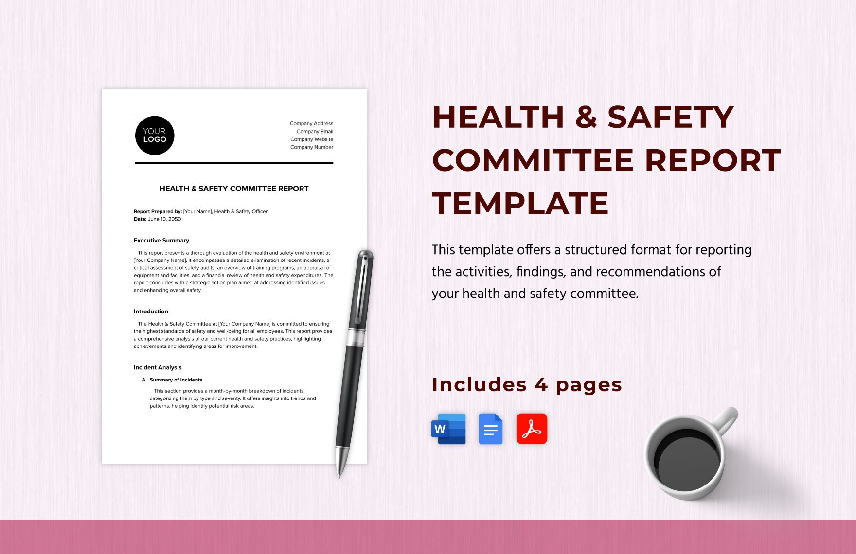 Health &amp;amp; Safety Committee Report Template In Google Docs, Word for Committee Report Sample Template