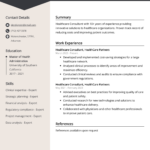 Healthcare Consultant Resume: Sample & Guide (Entry Level & Senior Intended For Healthcare Resume Template Sample