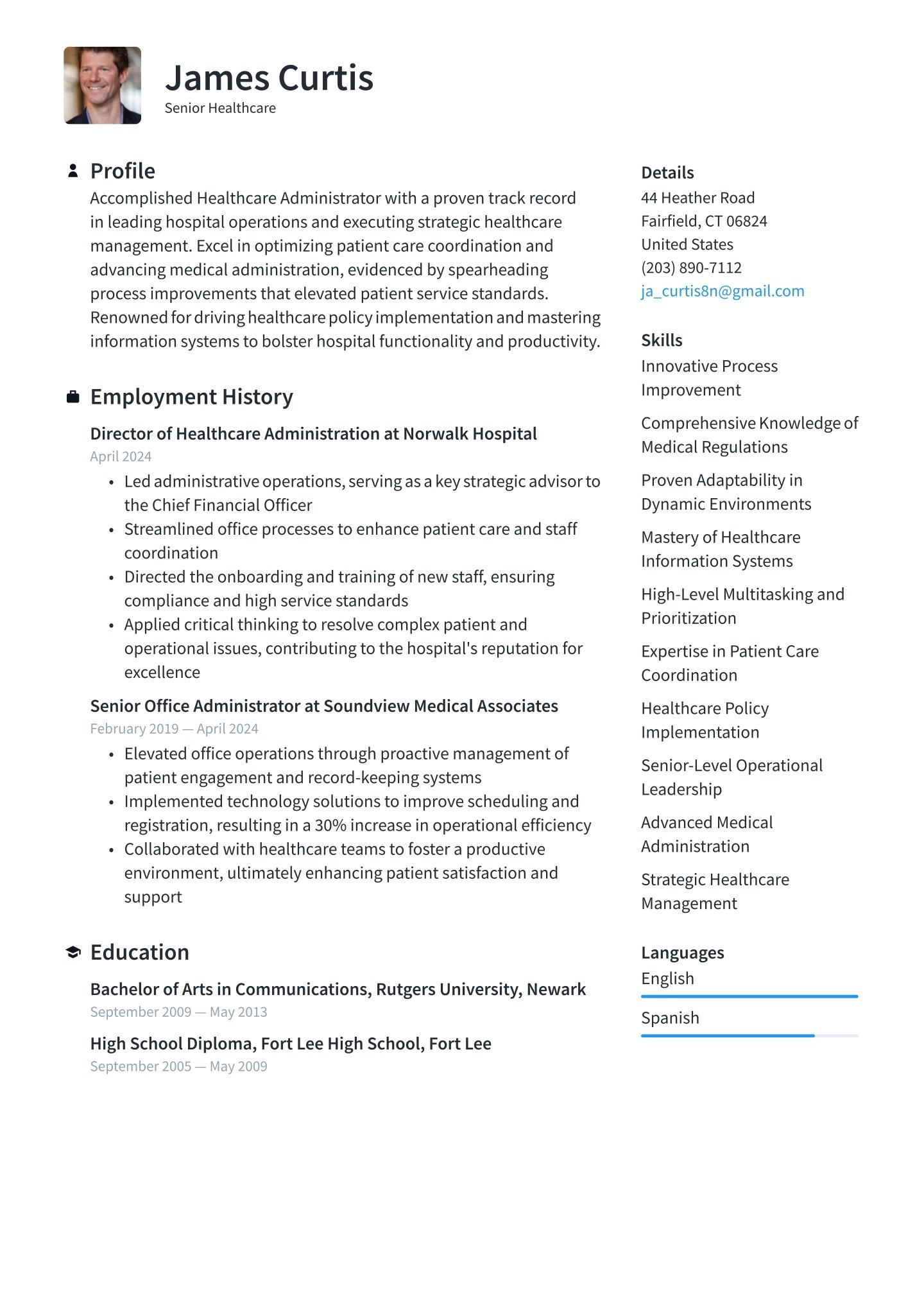 Healthcare Resume Examples &amp;amp; Templates (2024) · Resume.io in Healthcare Resume Template Sample