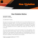 Hoa Violation Notice Template   Edit Online & Download Example Inside Hoa Violation Letter Sample Template