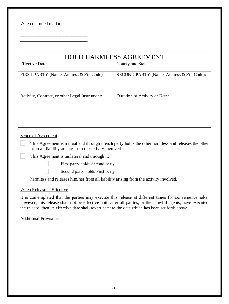 Hold Harmless Agreement Template Pdf: Fill Out &amp;amp; Sign Online | Dochub intended for Hold Harmless Agreement Template Sample