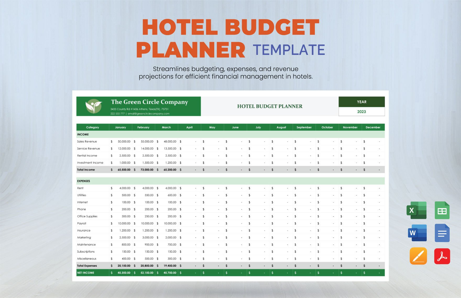 Hotel Budget Templates In Excel - Free Download | Template with Hotel Budget Sample Template