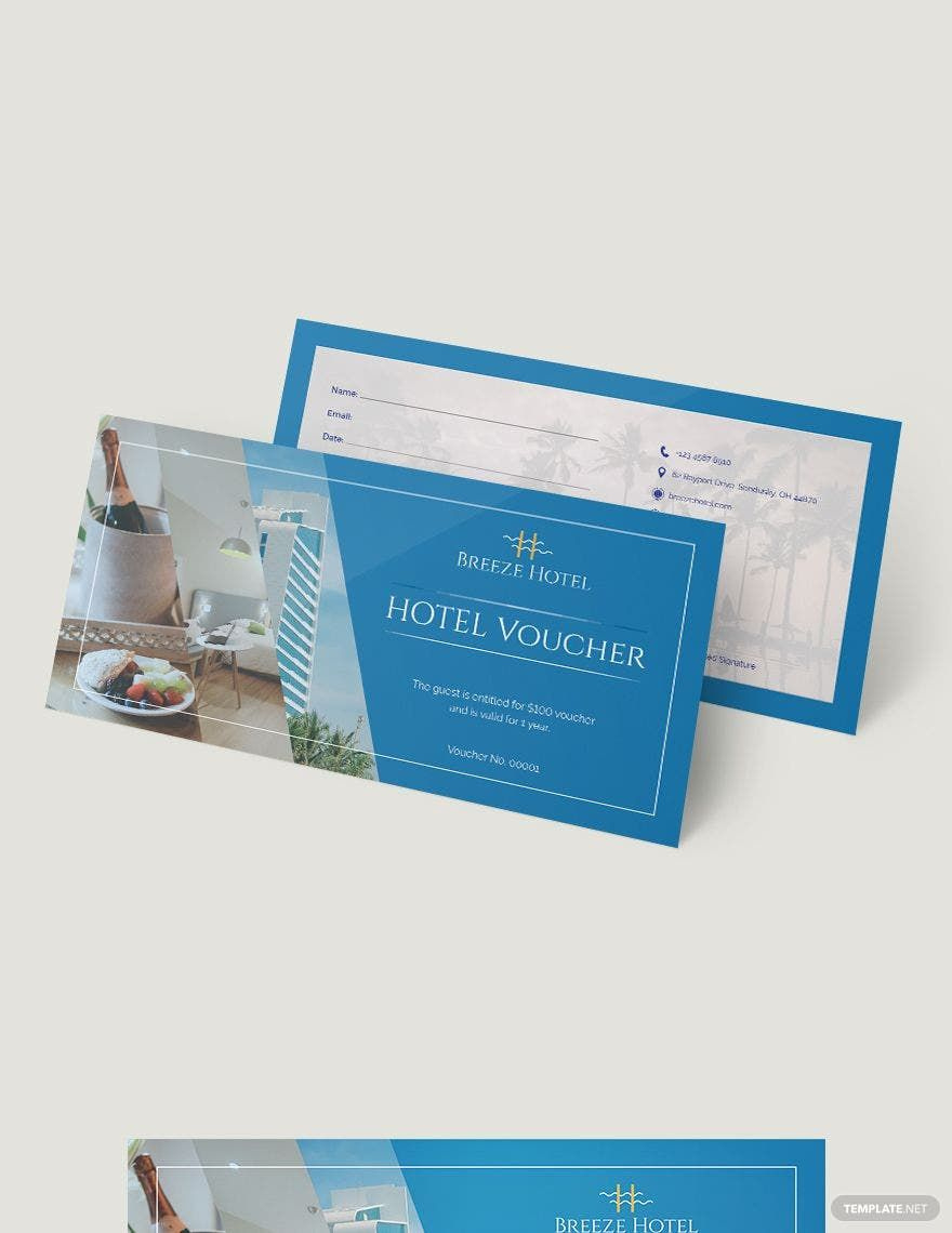 Hotel Voucher Template In Publisher, Word, Pages, Illustrator, Psd throughout Hotel Voucher Sample Template