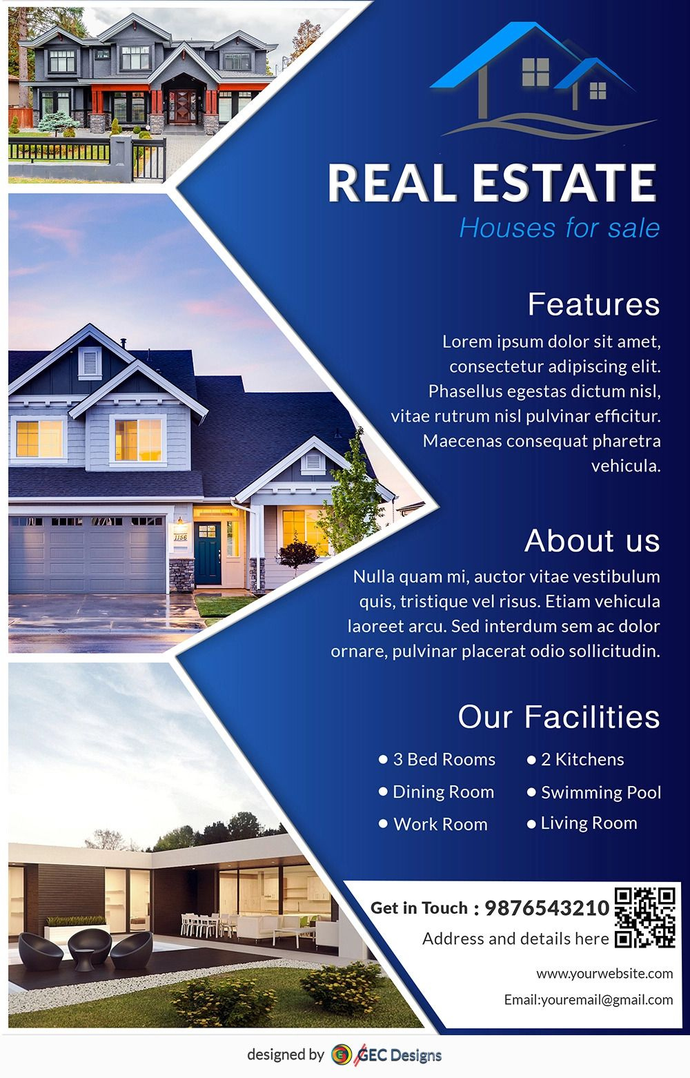 House For Sale Real Estate Flyer Template | Gec Designs intended for Real Estate Flyer Template Sample