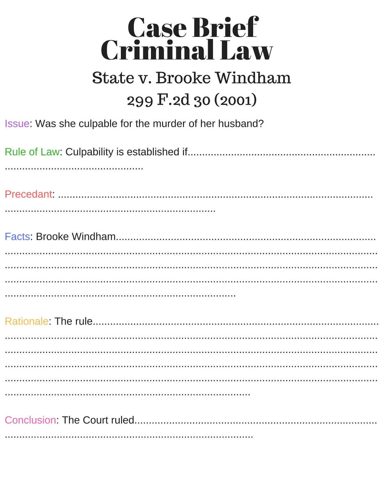 How To Brief A Case For Law School - The Legal Duchess in Case Brief Format Sample Template