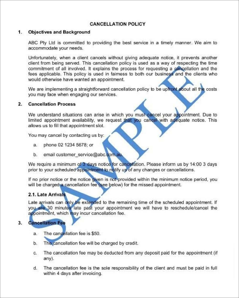 How To Create A Cancellation Policy In 2024 (With Examples) inside No Refund Policy Sample Template