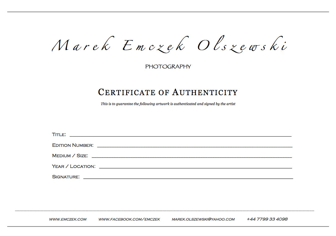 How To Create A Certificate Of Authenticity For Your Photography with Certificate of Authenticity Sample Template