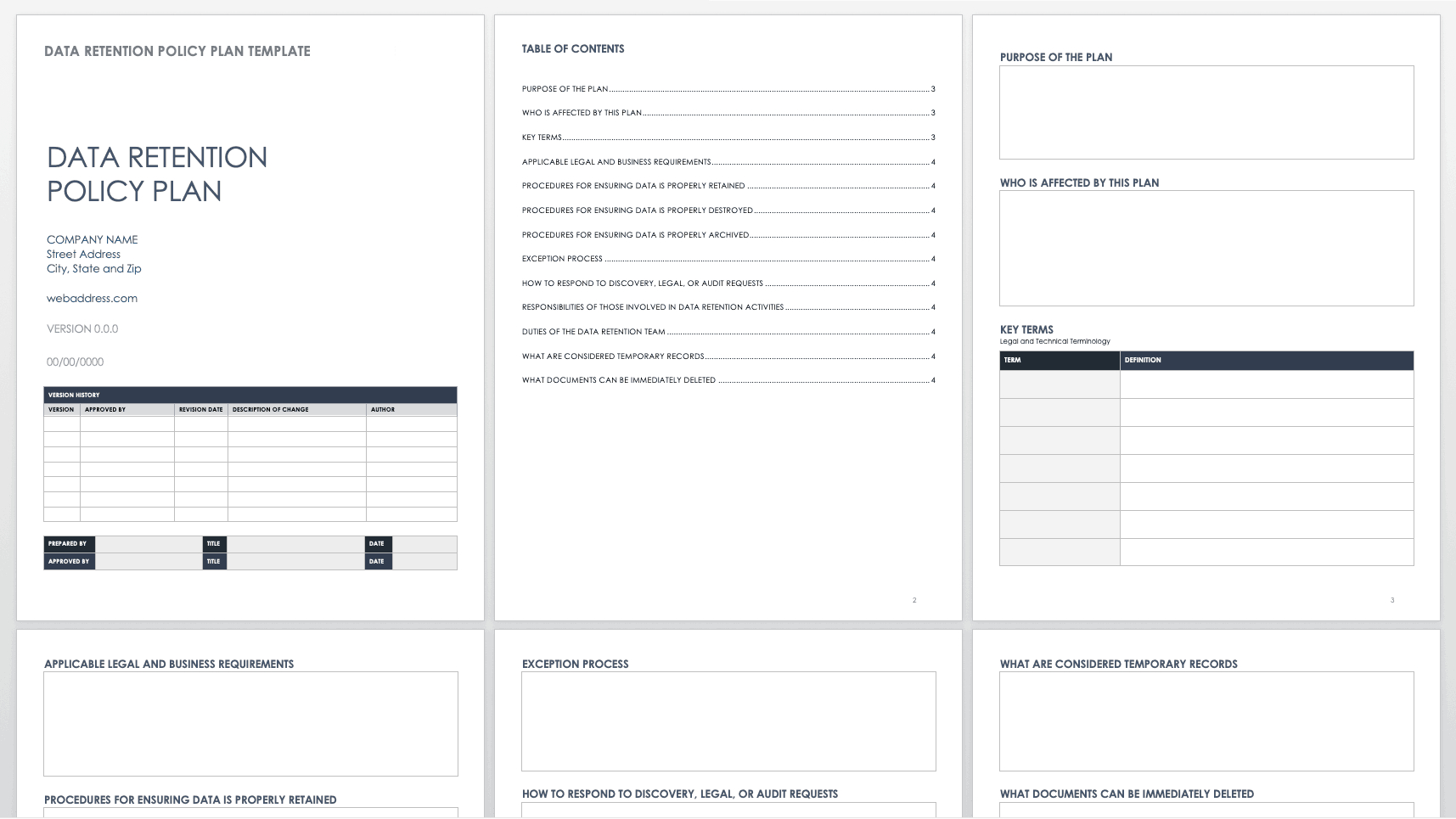 How To Create A Data Retention Policy | Smartsheet inside Data Retention Policy Template Sample