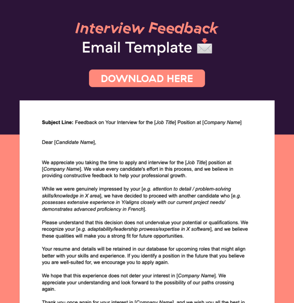 How To Give Great Interview Feedback: 15 Examples • Toggl Hire throughout Interview Feedback Sample Template