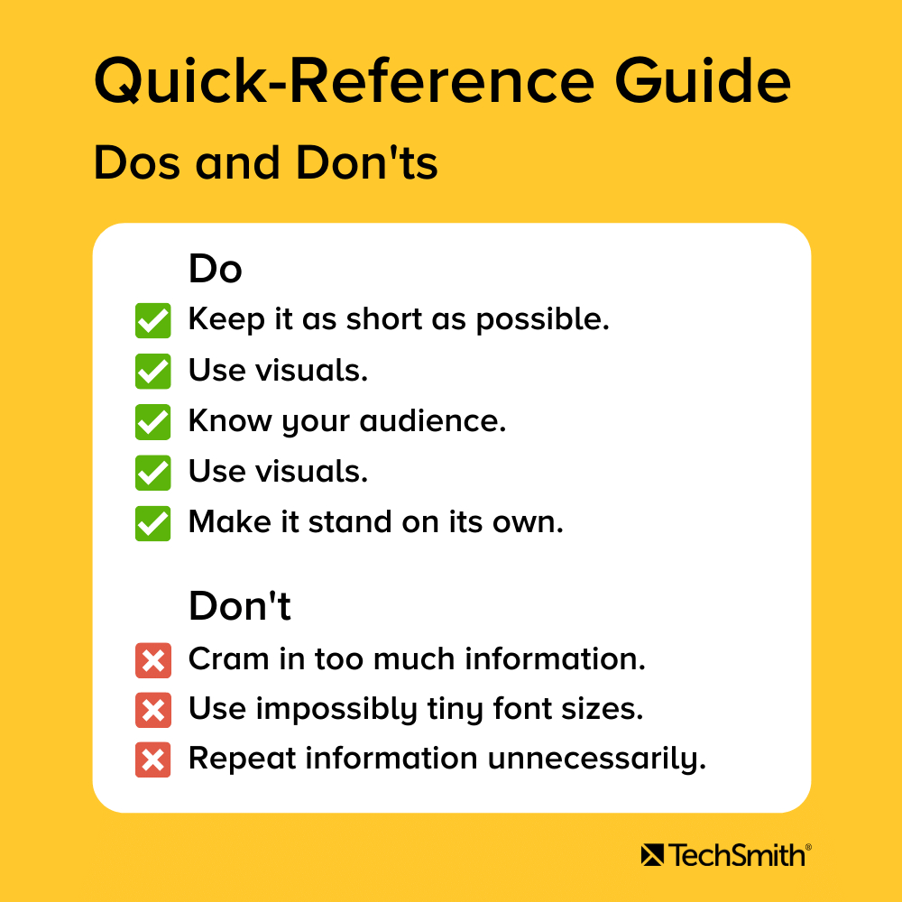 How To Make A Quick-Reference Guide | The Techsmith Blog in Sample Quick Reference Guide Template