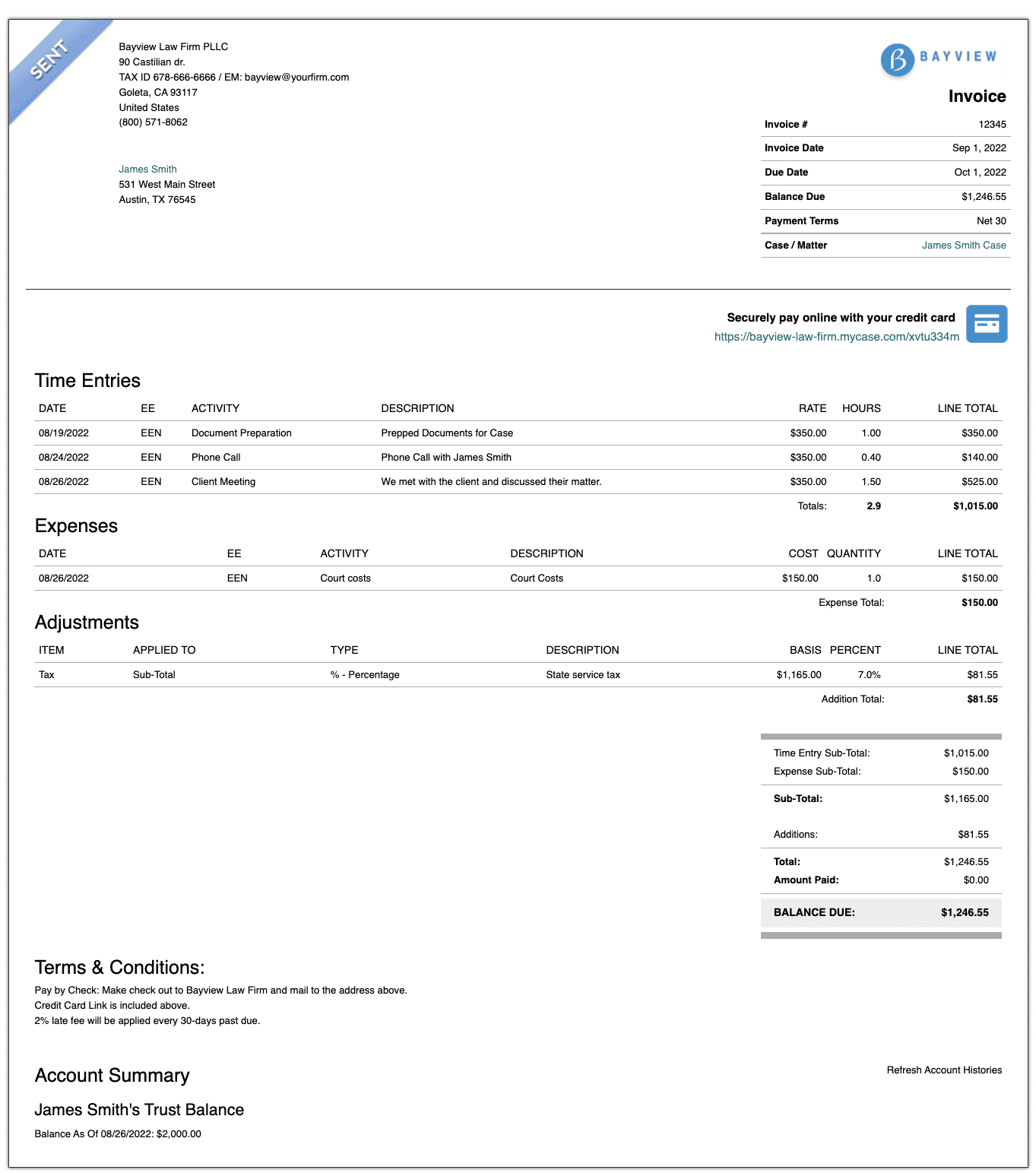 How To Make An Attorney Billing Statement (Sample Included) inside Sample Attorney Invoice Template