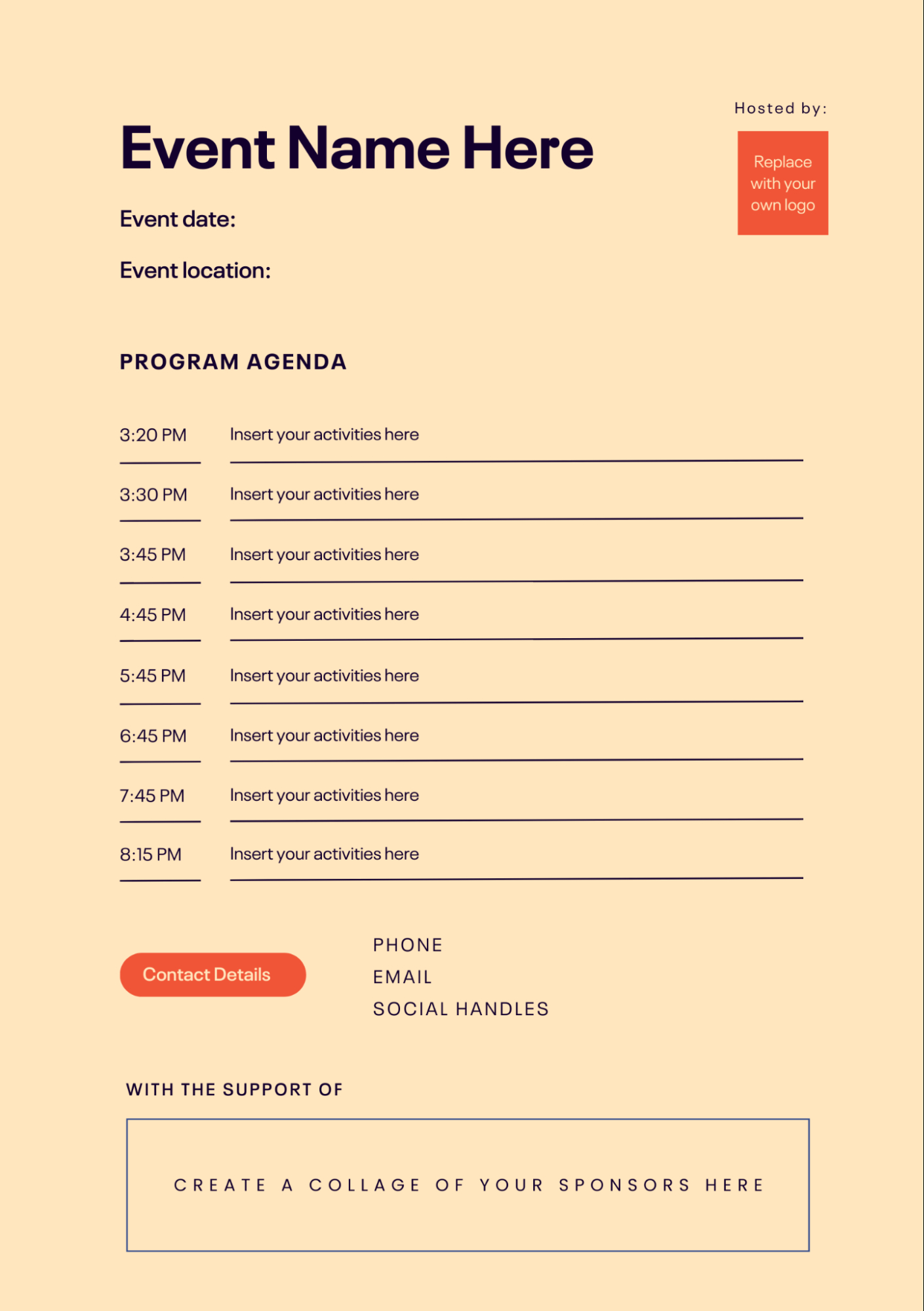 How To Make An Event Program Quickly (Free Template) for Event Sample Template