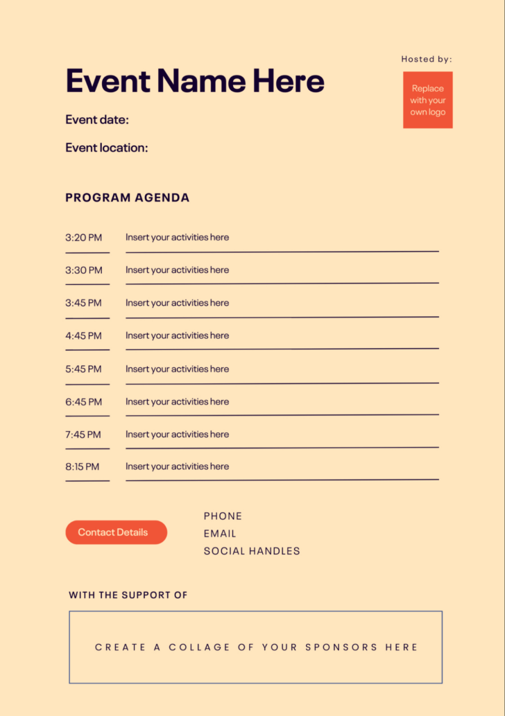 Event Program Sample Template