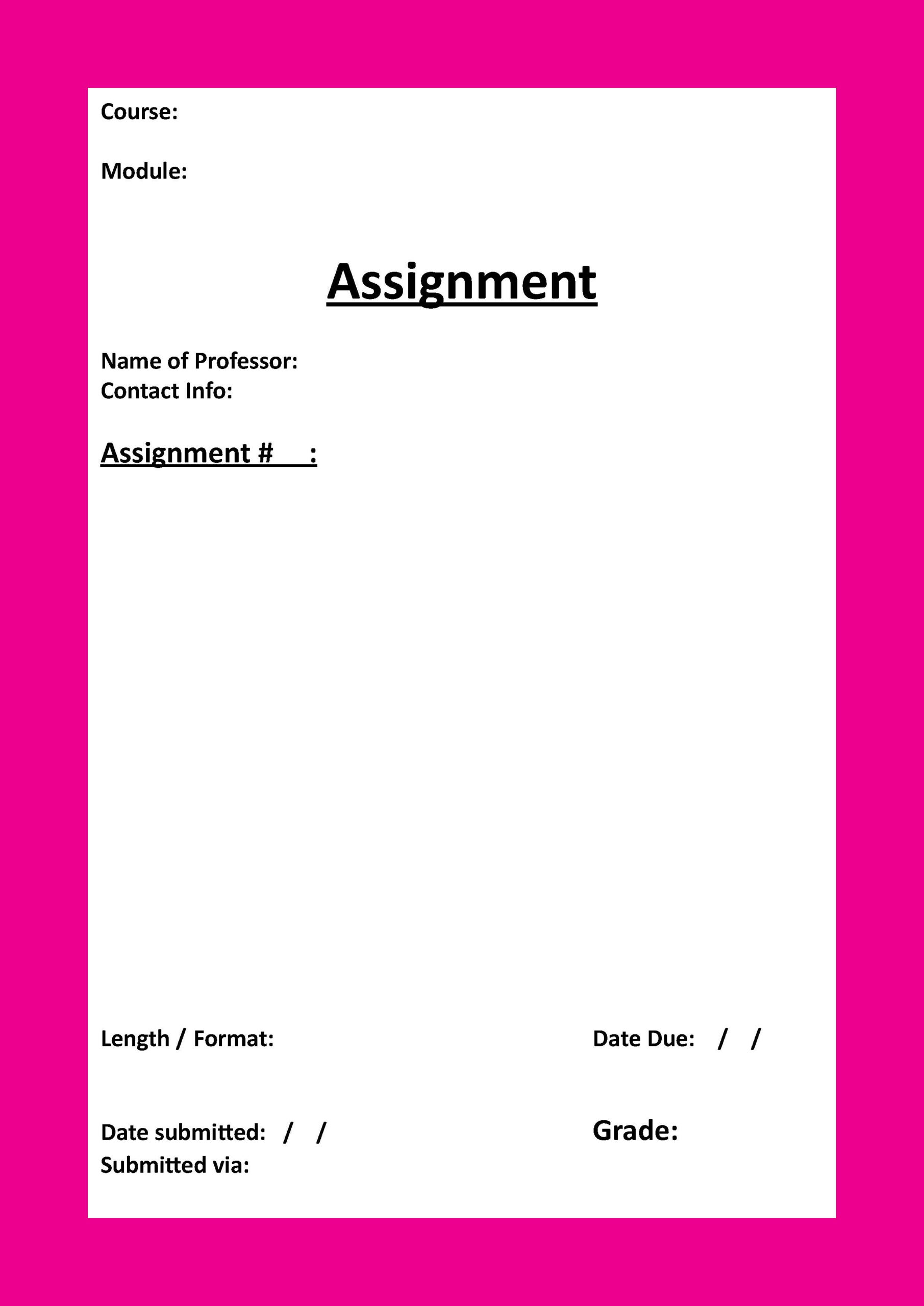 How To Organize Your College Binder with regard to Assignment Cover Page Sample Template