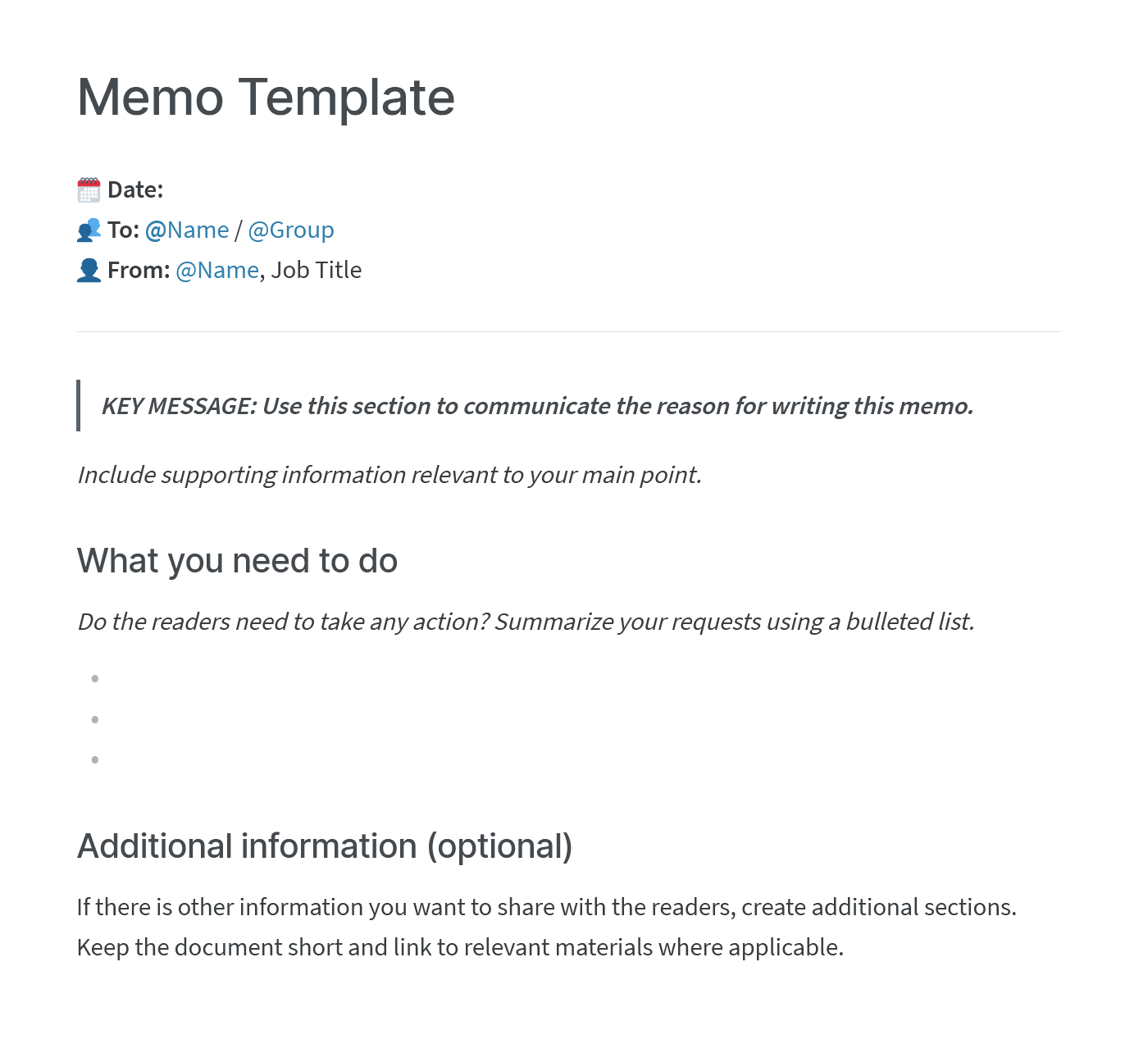 How To Write A Business Memo: Format, Templates, And Examples regarding Memo Format Sample Template