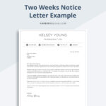 How To Write A Two Weeks Notice (Examples & Templates)   Career Reload Intended For Resignation Letter With 2 Weeks Notice Sample Template