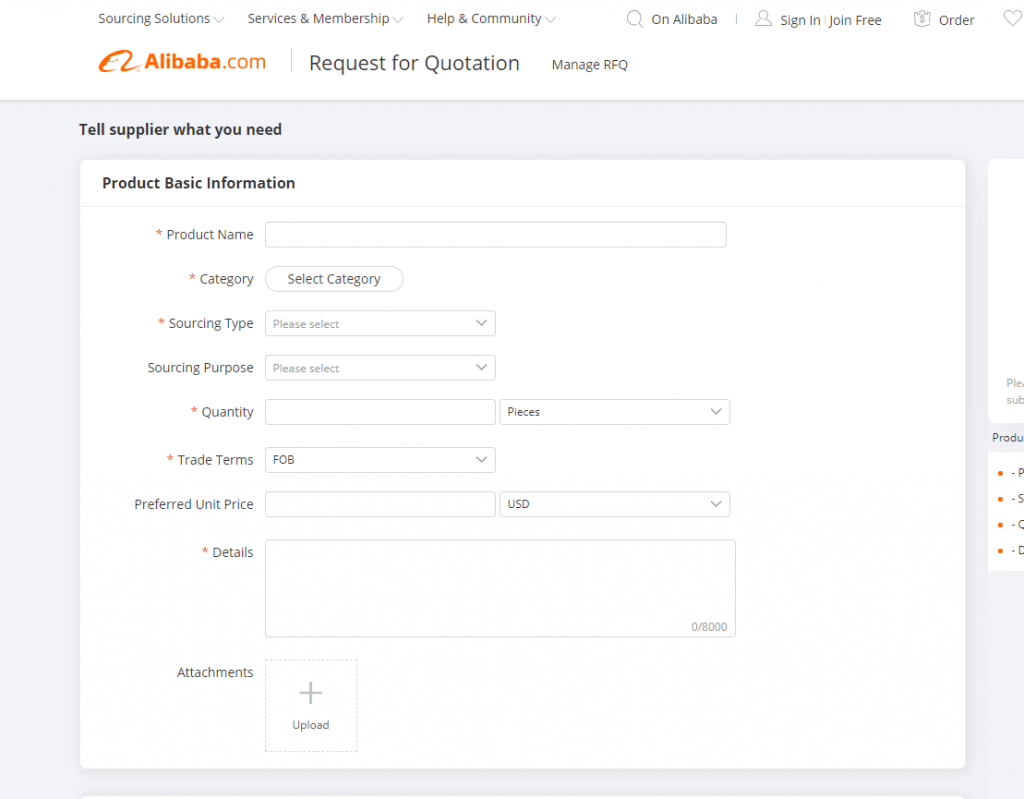 How To Write An Attractive Rfq In Alibaba? - Justchinait with Alibaba Sample Request Template