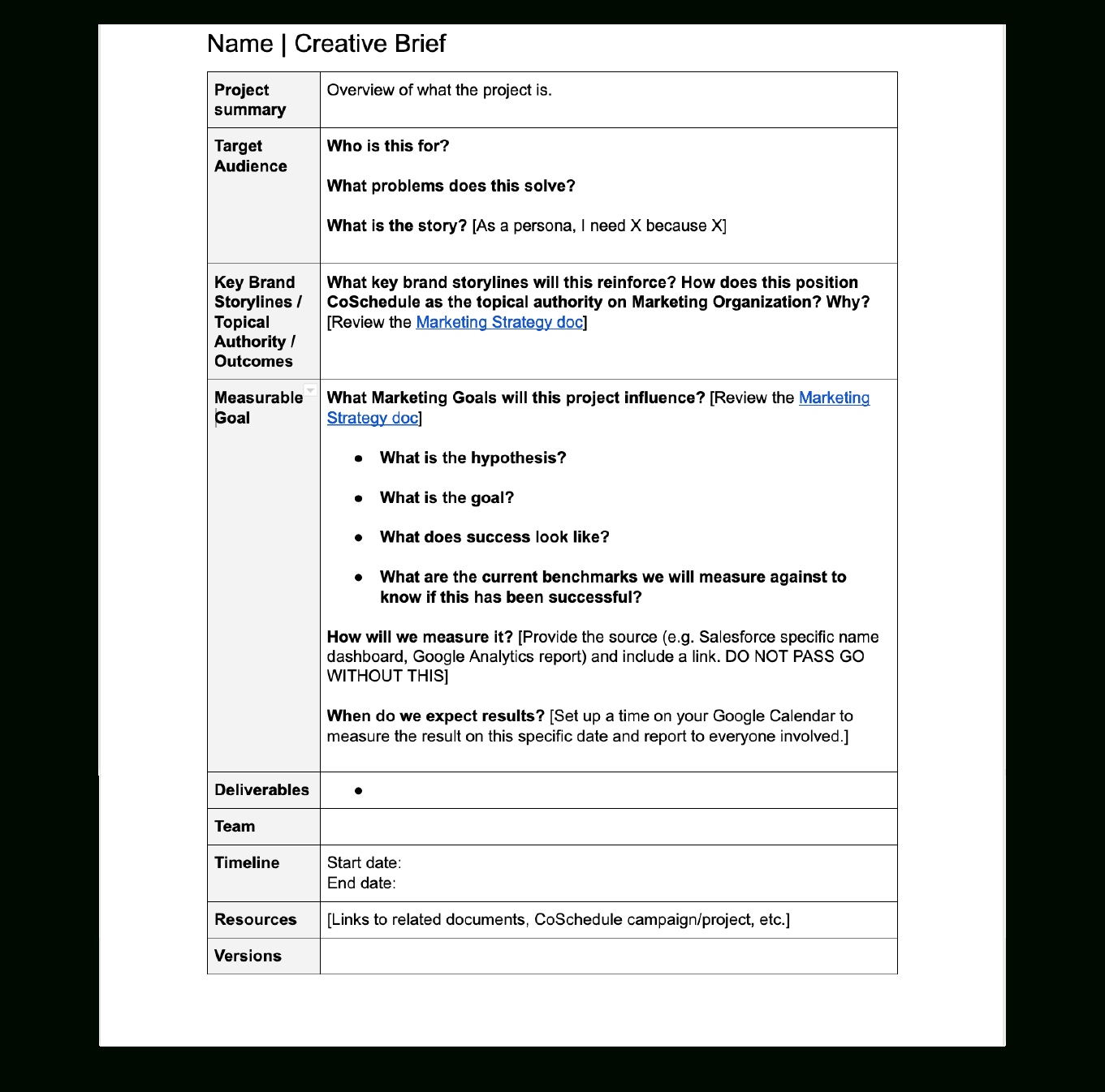 How To Write An Awesome Creative Brief [Templates + Examples] for Briefing Paper Sample Template