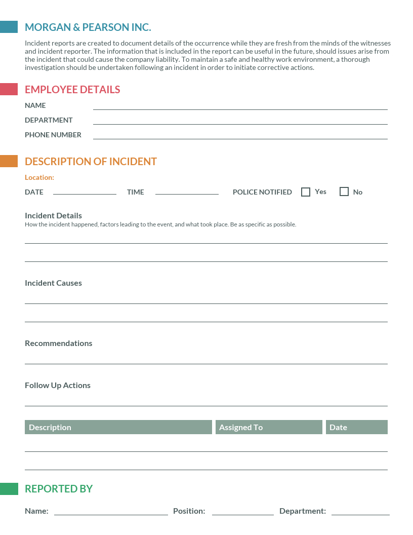 How To Write An Incident Report [+ Templates] - Venngage pertaining to Incident Report Template Sample