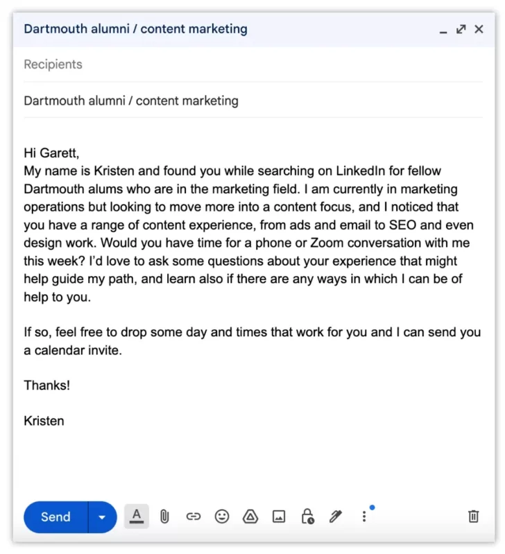 Email Sample Template