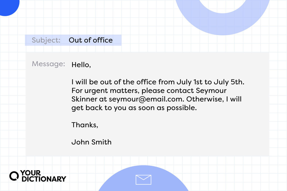 How To Write An Out-Of-Office Message | Writing In Professional within Out of Office Sample Template