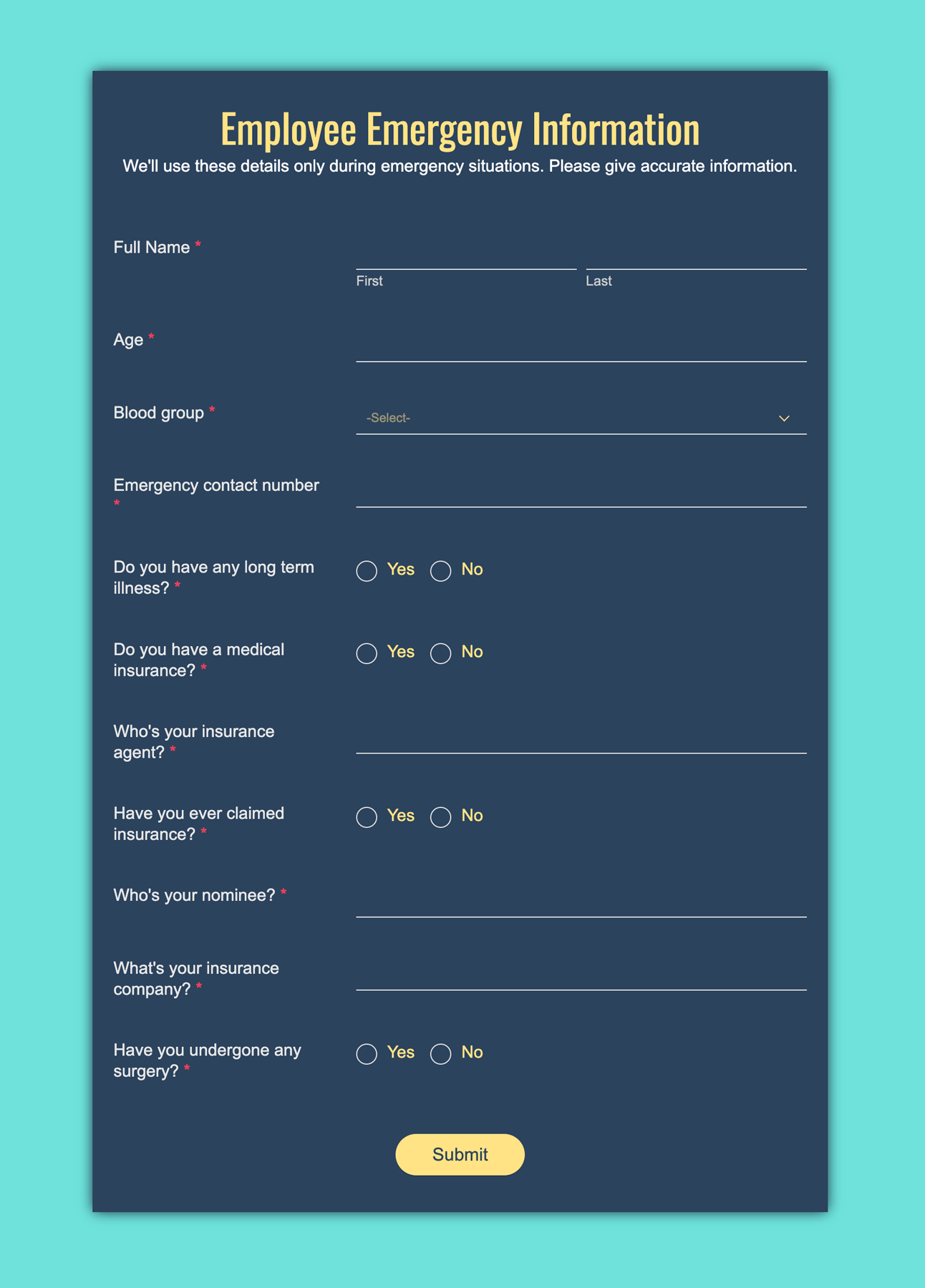 Hr Form Templates - Zoho Forms within HR Forms Sample Templates