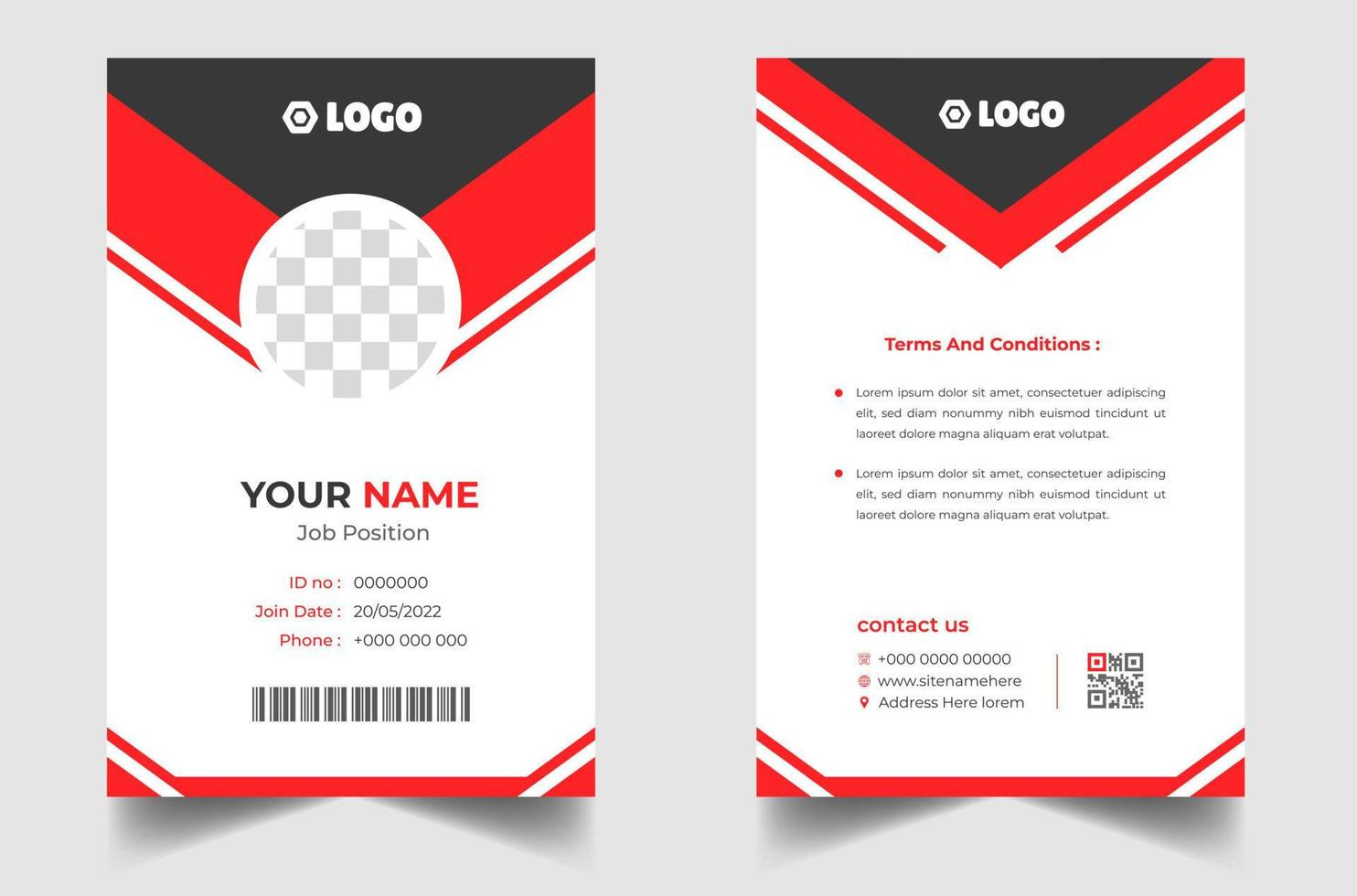 Id Card Template Vector Art, Icons, And Graphics For Free Download pertaining to ID Card Templates Sample