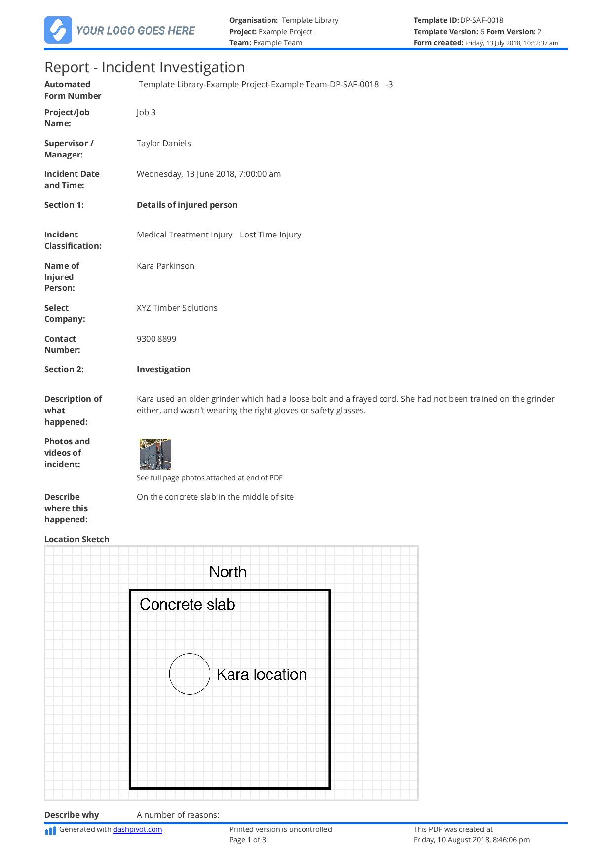 Incident Investigation Report Template (Better Than Word And Pdf) intended for Sample Investigation Report Template