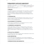 Independent Contractor Agreement Template   Free To Use For Contract Agreement Template Sample