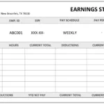 Independent Contractor Pay Stub Template ≡ Fill Out Pdf Forms Online Inside Paycheck Stub Template Sample