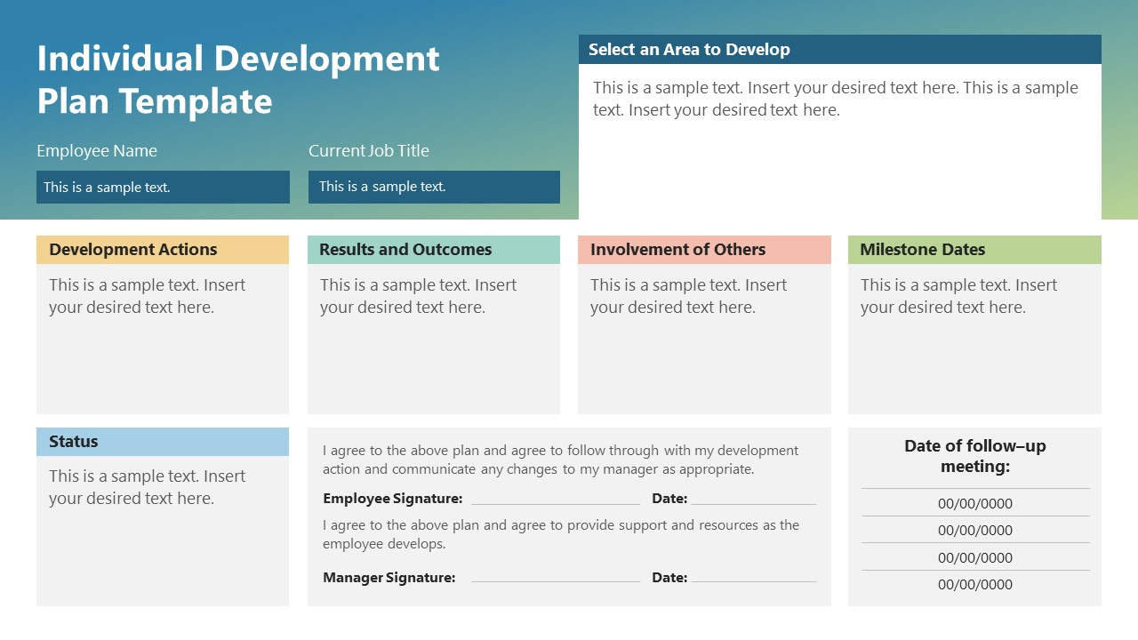 Individual Development Plan Template For Powerpoint regarding IDP Sample Template