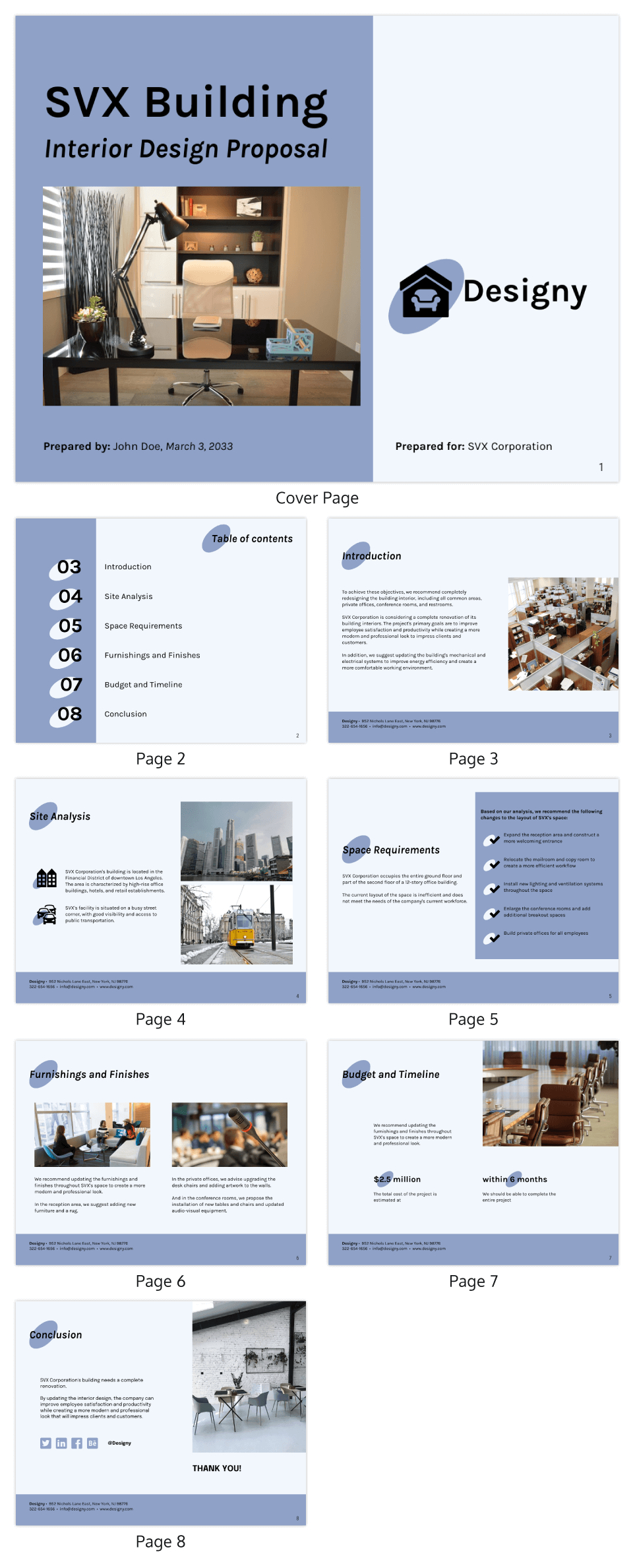 Interior Design Proposal Sample - Venngage regarding Interior Design Proposal Sample Template