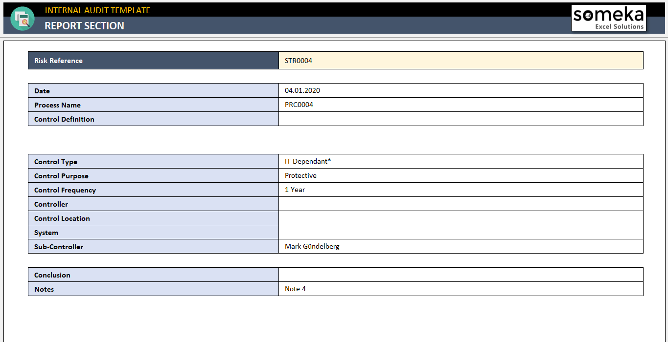 Internal Audit Excel Template | Audit Checklist, Report Format Tool in Internal Audit Plan Sample Template