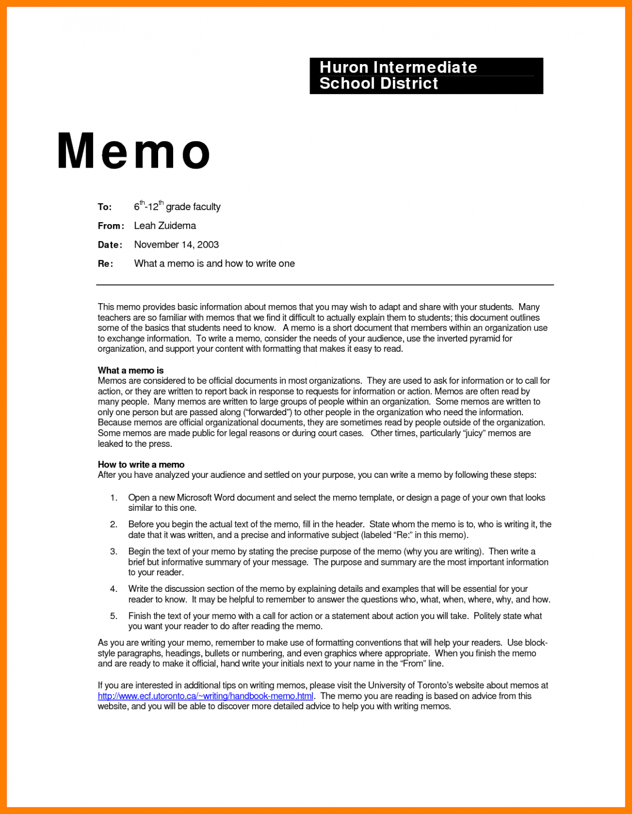 Internal Business Memo Format with regard to Memo Format Sample Template