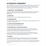 Internship Agreement Template   Free To Use With Internship Sample Templates