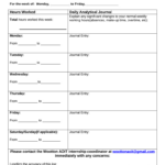 Internship Journal Template Doc Template | Pdffiller With Internship Journal Sample Template