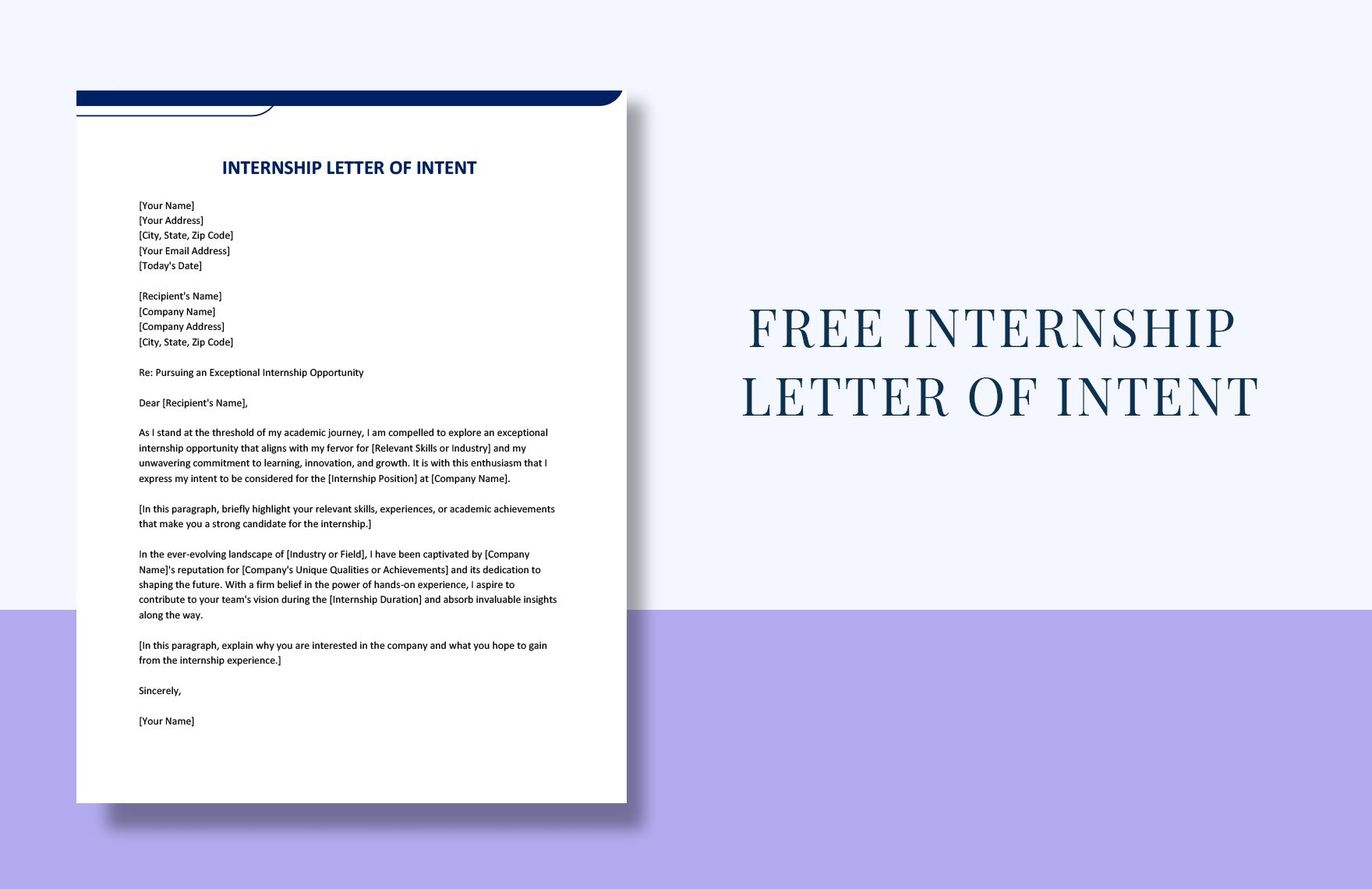 Internship Letter Of Intent In Word, Google Docs - Download throughout Internship Letter Of Intent Sample Template