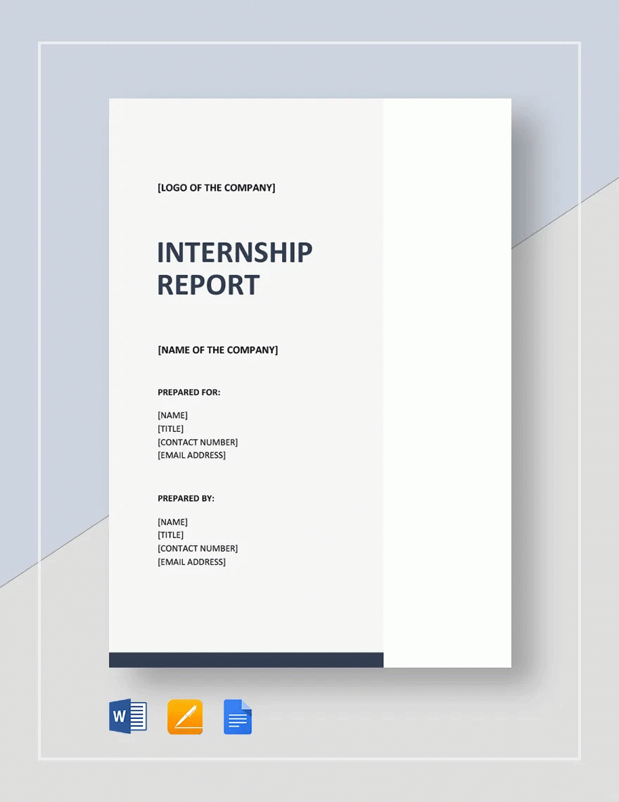 Internship Report Sample Template In Word, Pages, Google Docs intended for Internship Journal Sample Template