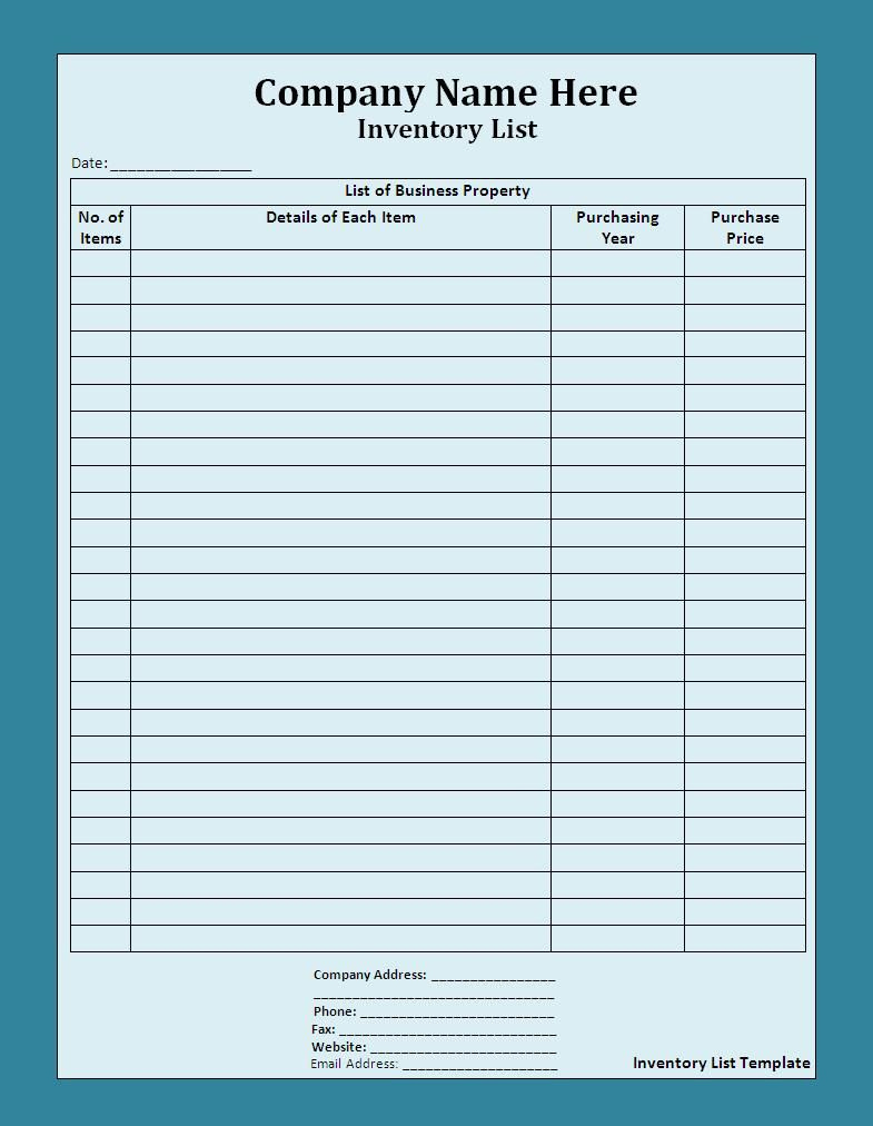 Inventory List Templates | 20+ Free Printable Xlsx, Docs &amp;amp; Pdf inside Inventory Sheet Template Sample