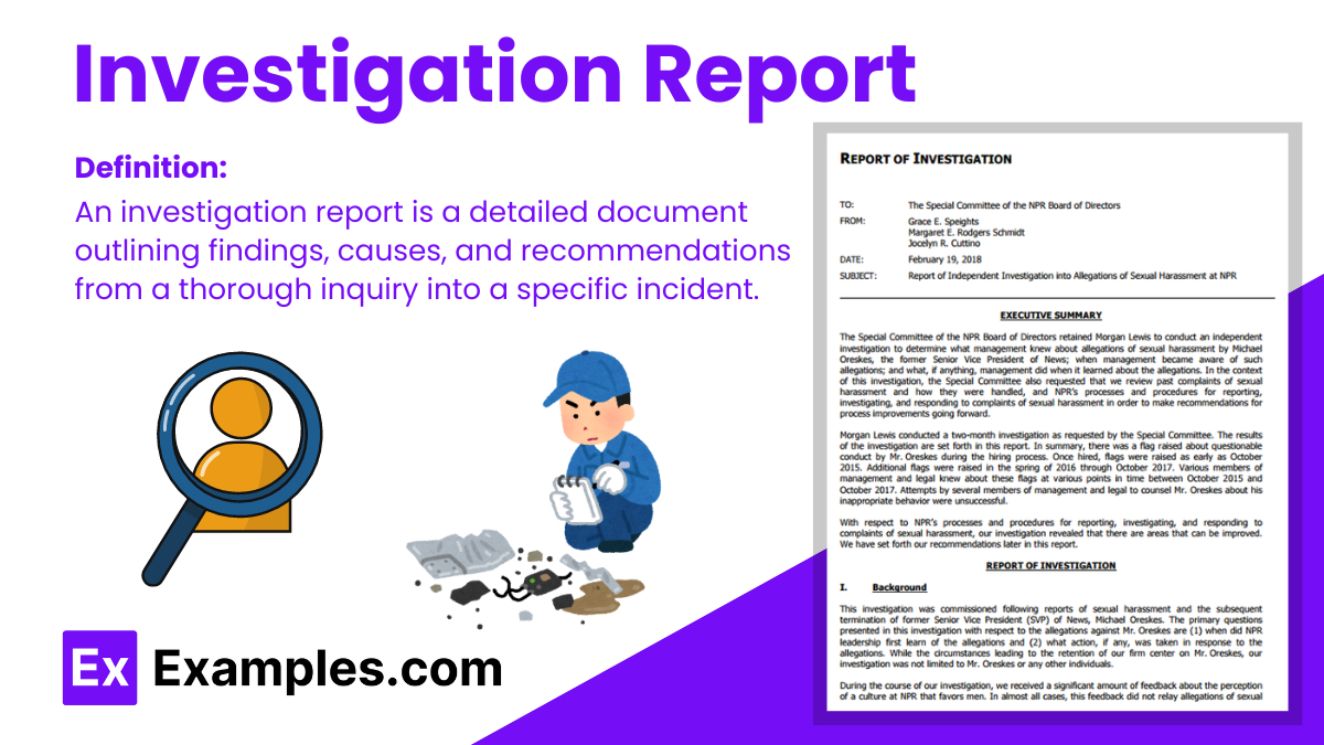 Investigation Report - 22+ Examples, Format, How To Write, Pdf in Sample Investigation Report Template