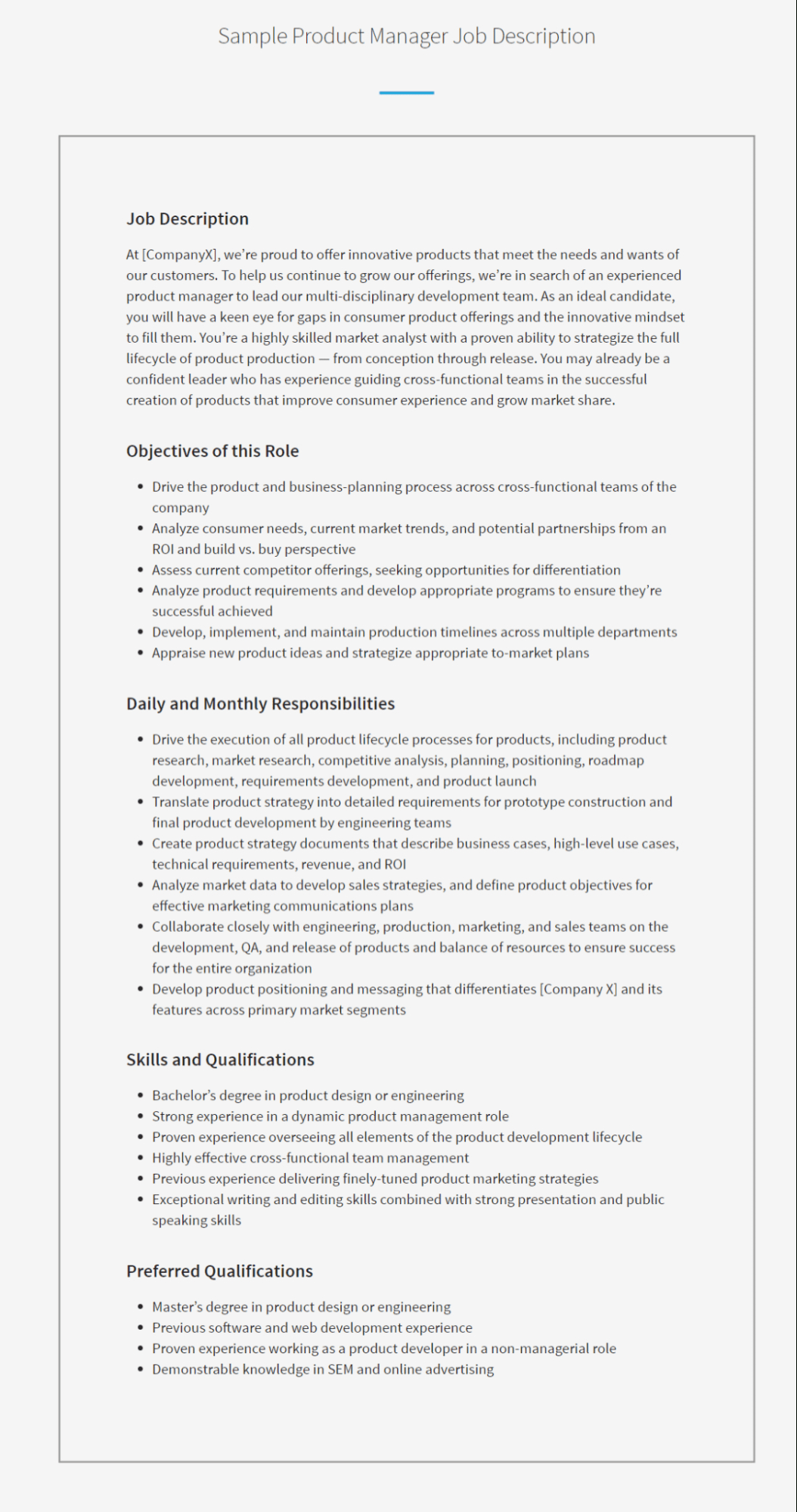 Job Description Format — How To Write A Job Description | Monday in Job Description Template Sample