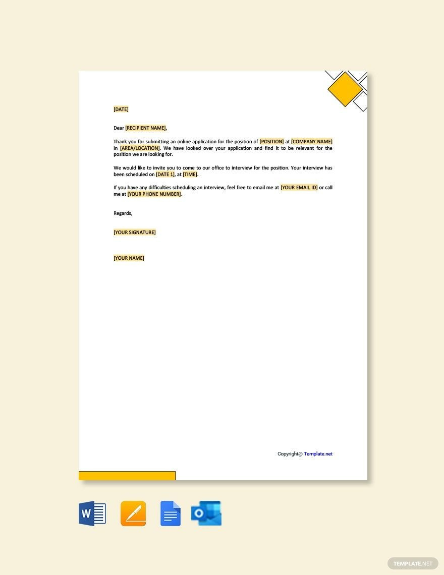 Job Interview Invitation Letter Template In Google Docs, Word inside Sample Thank You Letter After Interview Template