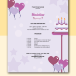 Kid Birthday Program Template In Pages, Word, Illustrator, Psd Regarding Birthday Party Program Sample Template