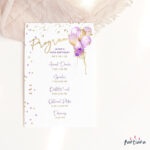 Ladies Birthday Party Program Template Printable Lilac Purple Gold Intended For Birthday Party Program Sample Template