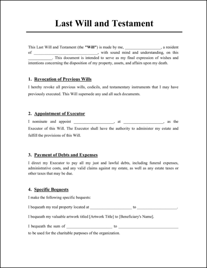 Last Will And Testament Template - Free Editable Template intended for Last Will And Testament Template Sample