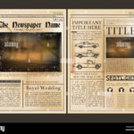 Layout Design. Front Page Of Vintage Newspaper. Vector Regarding Newspaper Layout Template Sample